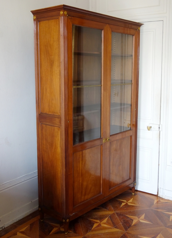 Large Louis XVI mahogany & ormolu bookcase or vitrine, late 18th century - 227cm x 141cm