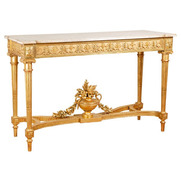 Large Louis XVI sculpted gilt wood console attributed to Georges Jacob, 18th century