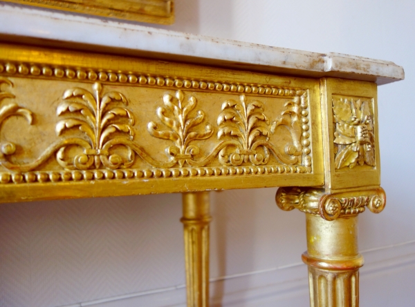 Large Louis XVI sculpted gilt wood console attributed to Georges Jacob, 18th century