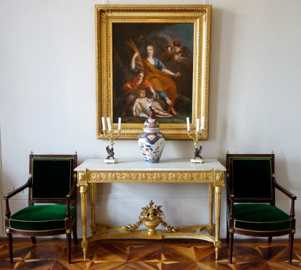 Large Louis XVI sculpted gilt wood console attributed to Georges Jacob, 18th century