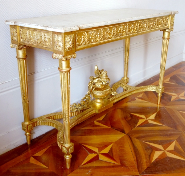 Large Louis XVI sculpted gilt wood console attributed to Georges Jacob, 18th century