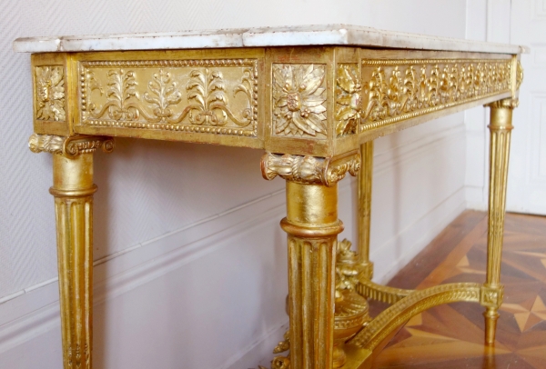 Large Louis XVI sculpted gilt wood console attributed to Georges Jacob, 18th century