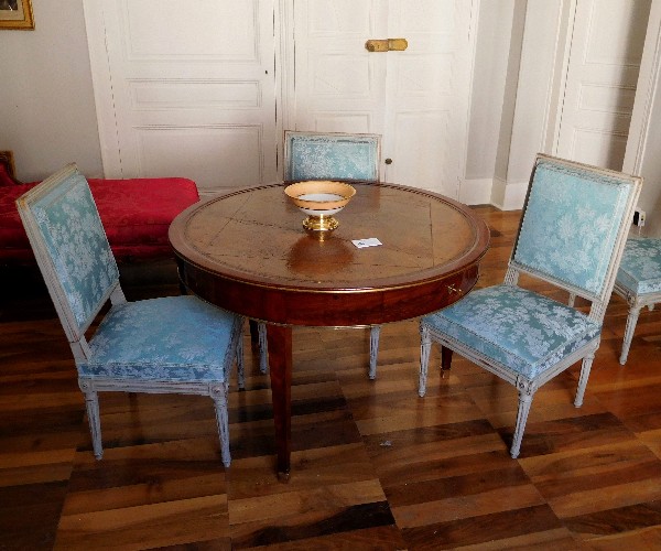 Late 18th century library table - mahogany veneer - France, Directoire / Empire period