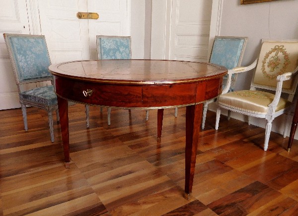 Late 18th century library table - mahogany veneer - France, Directoire / Empire period