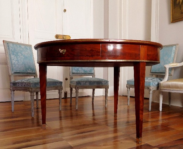 Late 18th century library table - mahogany veneer - France, Directoire / Empire period