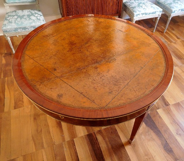 Late 18th century library table - mahogany veneer - France, Directoire / Empire period