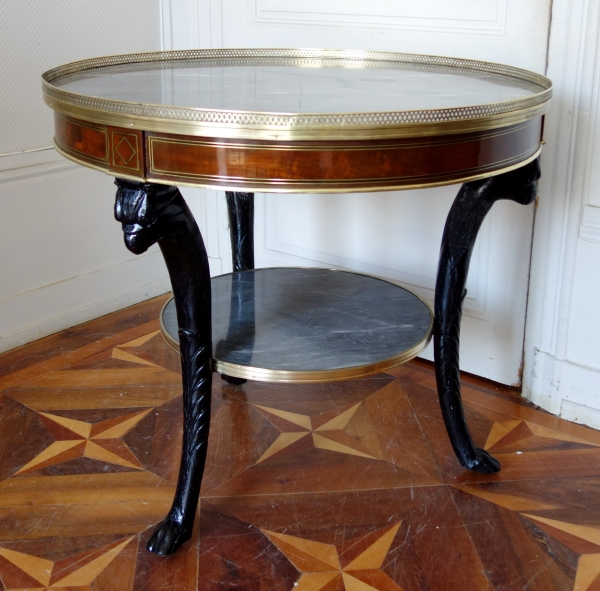 Directoire Consulate mahogany pedestal table, Return from Egypt style, late 18th century