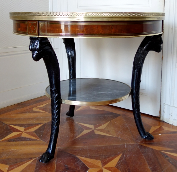 Directoire Consulate mahogany pedestal table, Return from Egypt style, late 18th century