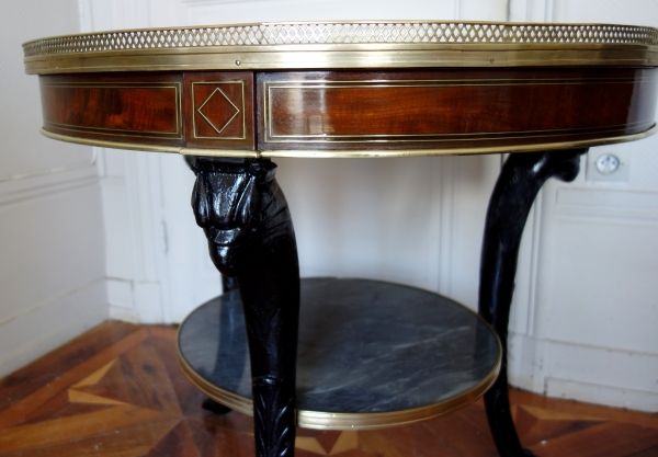 Directoire Consulate mahogany pedestal table, Return from Egypt style, late 18th century