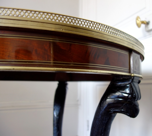 Directoire Consulate mahogany pedestal table, Return from Egypt style, late 18th century