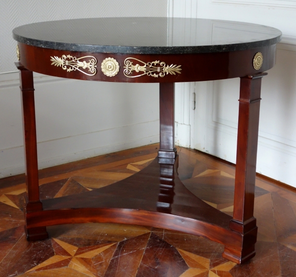 Empire mahogany and ormolu pedestal table, early 19th century