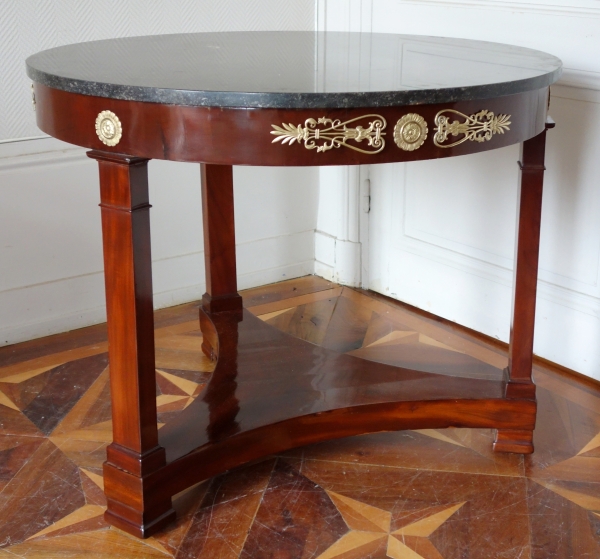 Empire mahogany and ormolu pedestal table, early 19th century