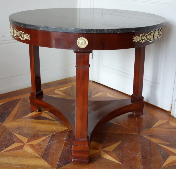 Empire mahogany and ormolu pedestal table, early 19th century