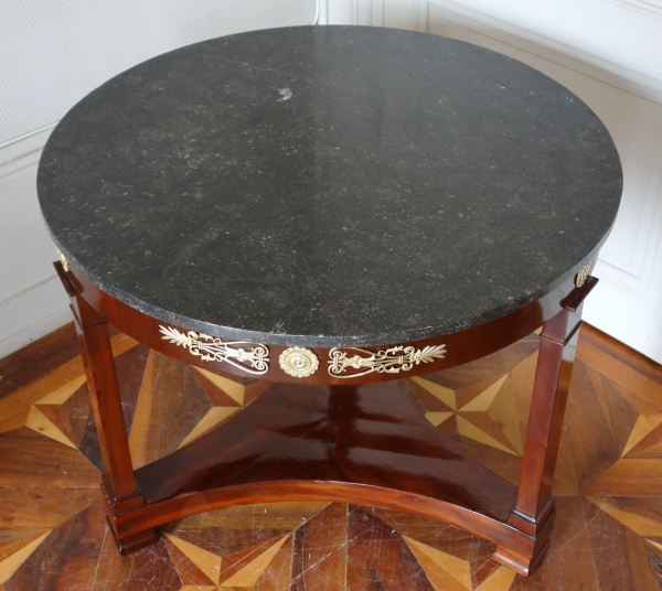 Empire mahogany and ormolu pedestal table, early 19th century