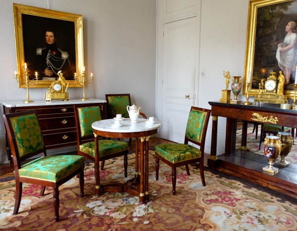 Empire mahogany and ormolu pedestal table attributed to Sebastien Youf