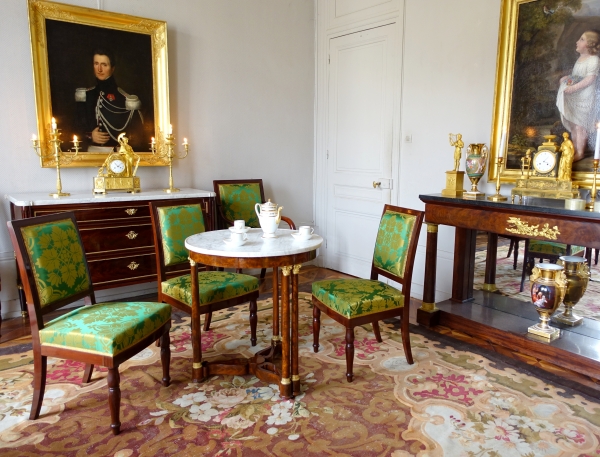 Empire mahogany and ormolu pedestal table attributed to Sebastien Youf