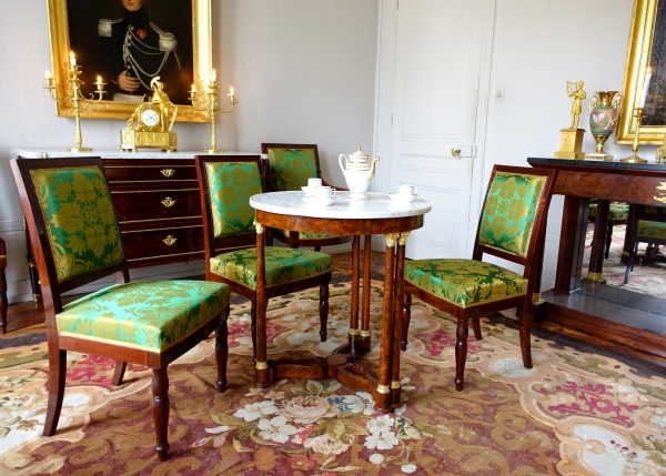 Empire mahogany and ormolu pedestal table attributed to Sebastien Youf