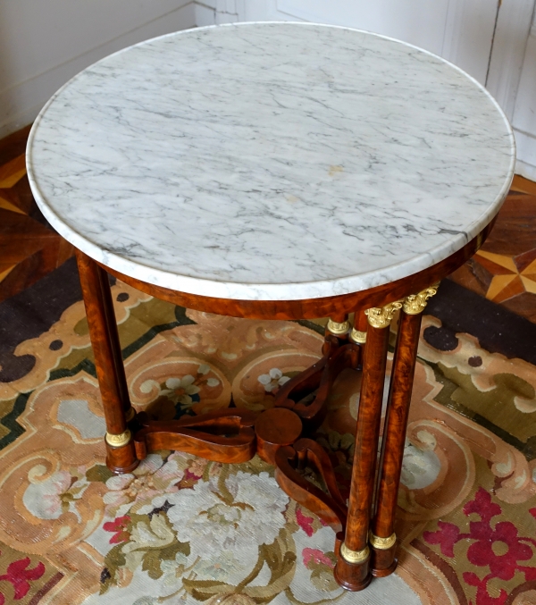 Empire mahogany and ormolu pedestal table attributed to Sebastien Youf