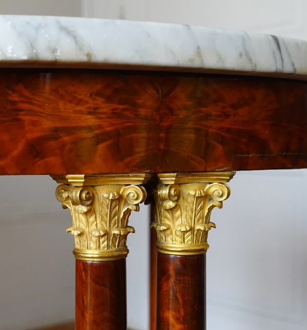 Empire mahogany and ormolu pedestal table attributed to Sebastien Youf