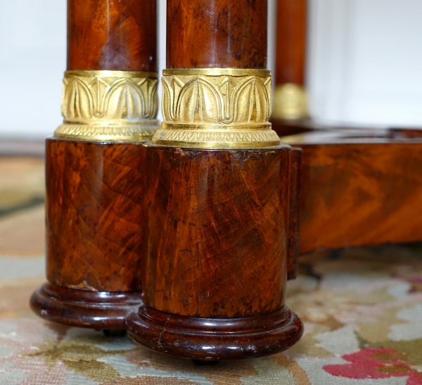 Empire mahogany and ormolu pedestal table attributed to Sebastien Youf