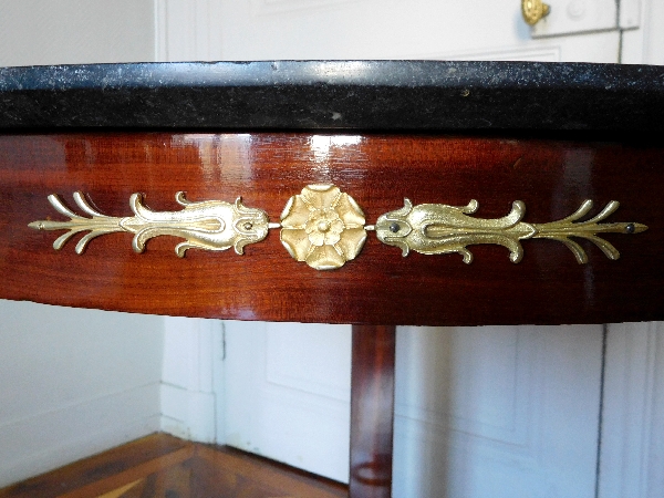 Empire mahogany & ormolu living room table, attributed to Marcion