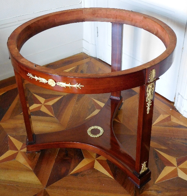 Empire mahogany & ormolu living room table, attributed to Marcion