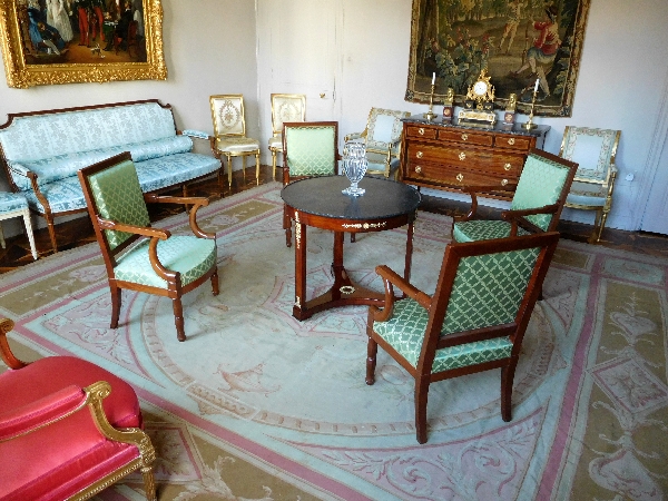 Empire mahogany & ormolu living room table, attributed to Marcion