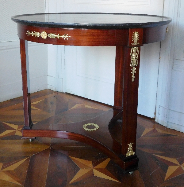 Empire mahogany & ormolu living room table, attributed to Marcion