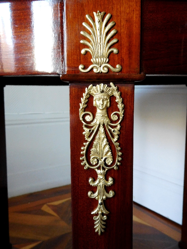 Empire mahogany & ormolu living room table, attributed to Marcion