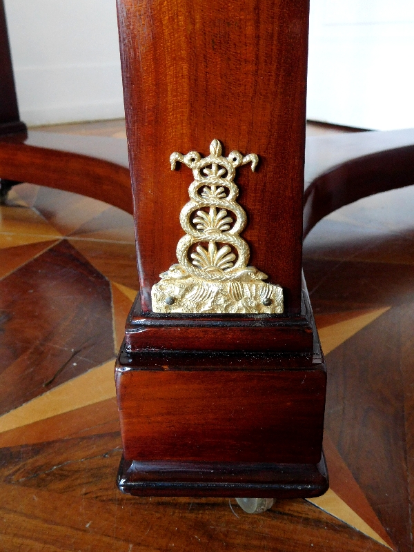 Empire mahogany & ormolu living room table, attributed to Marcion