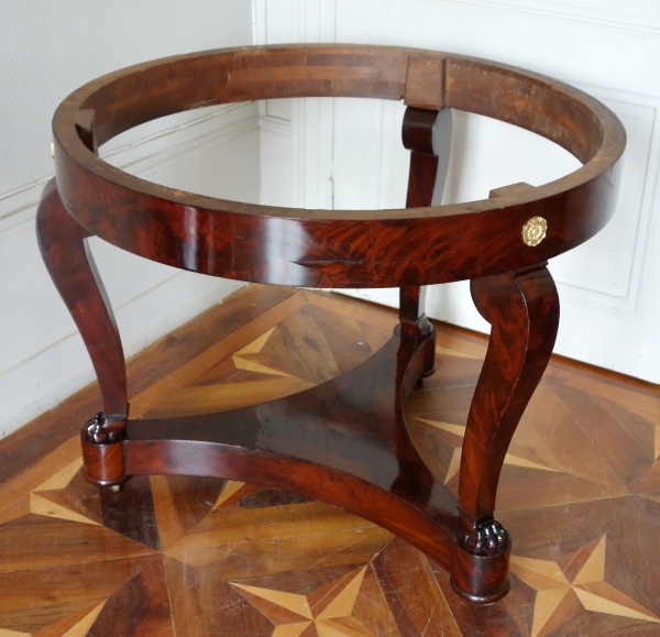 Empire mahogany and ormolu pedestal table or dining table, early 19th century