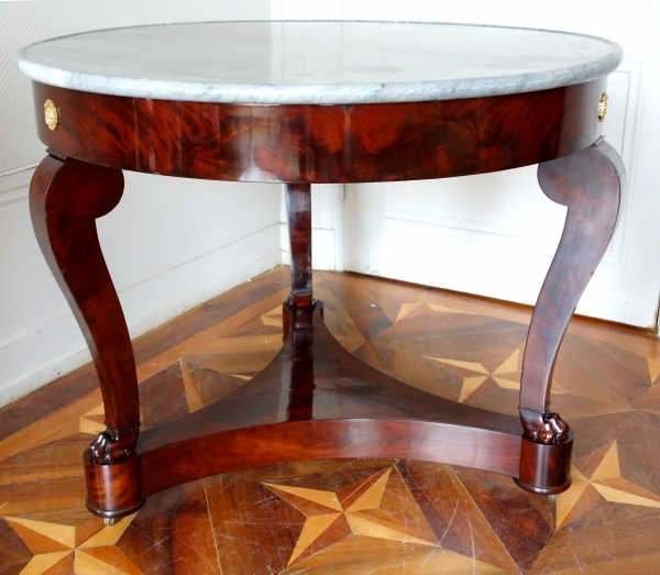 Empire mahogany and ormolu pedestal table or dining table, early 19th century
