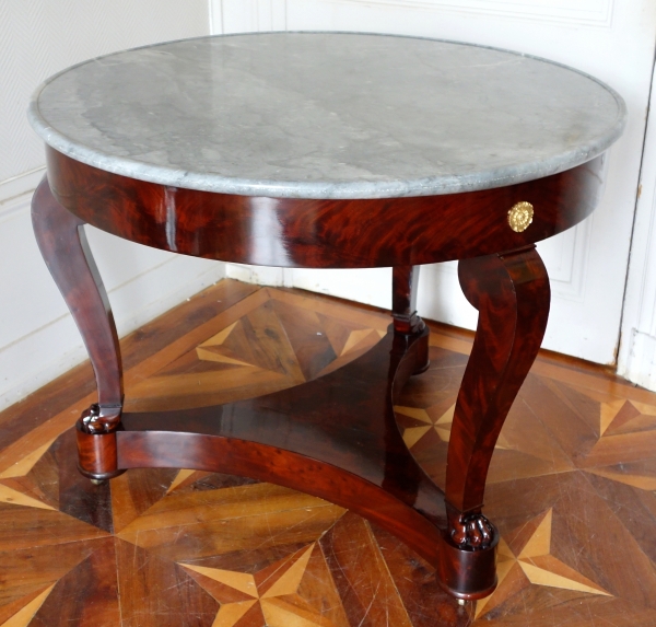 Empire mahogany and ormolu pedestal table or dining table, early 19th century