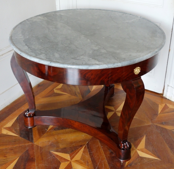 Empire mahogany and ormolu pedestal table or dining table, early 19th century