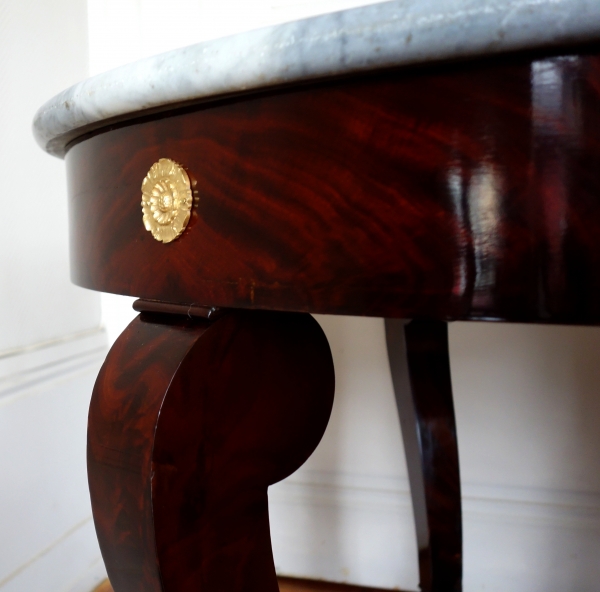 Empire mahogany and ormolu pedestal table or dining table, early 19th century