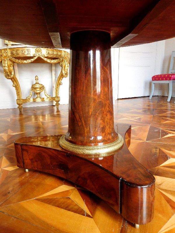 Empire mahogany pedestal table, blue Turquin marble, early 19th century