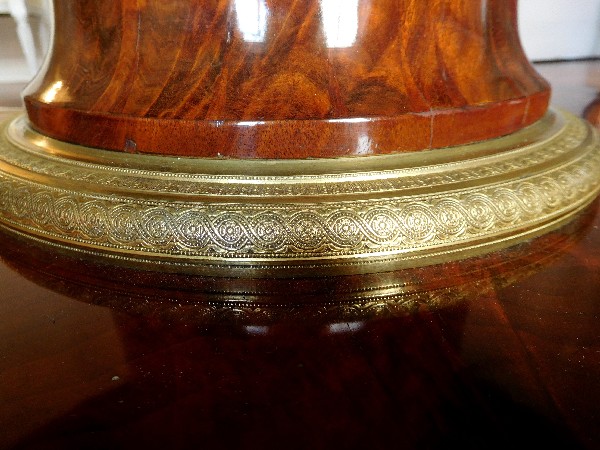 Empire mahogany pedestal table, blue Turquin marble, early 19th century