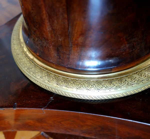 Mahogany and marble so-called cabaret table, Empire period, early 19th century