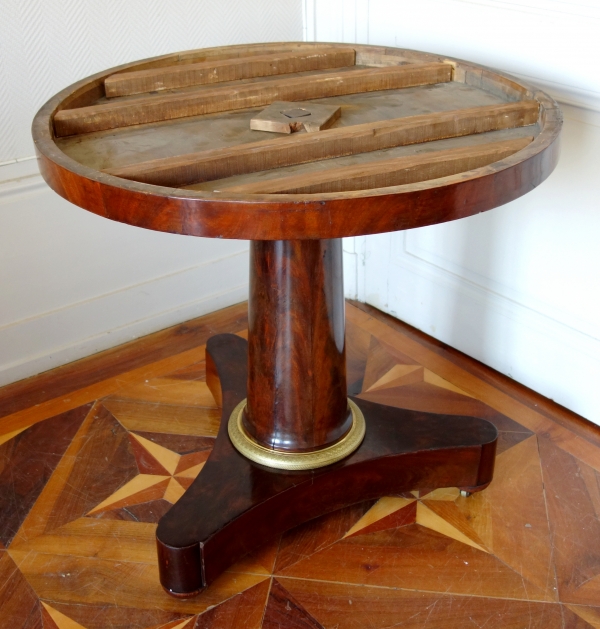 Mahogany and marble so-called cabaret table, Empire period, early 19th century