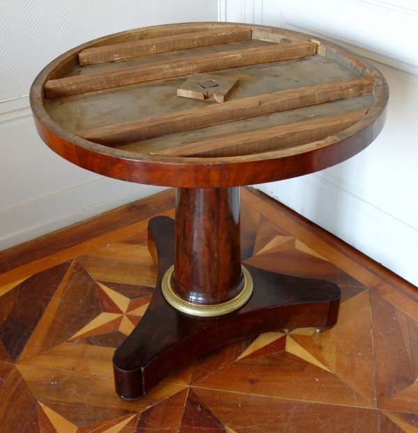 Mahogany and marble so-called cabaret table, Empire period, early 19th century