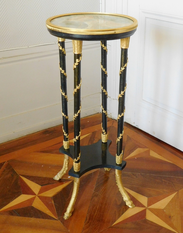 Precious Louis XVI style lacquered wood and ormolu living room table - 19th century