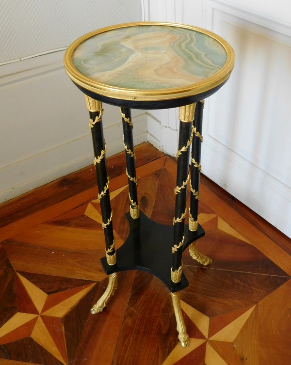 Precious Louis XVI style lacquered wood and ormolu living room table - 19th century