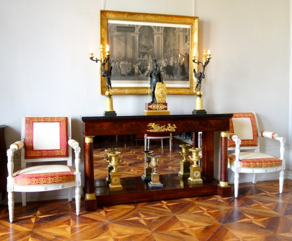 Large Empire mahogany and ormolu console attributed to Jacob Desmalter, early 19th century