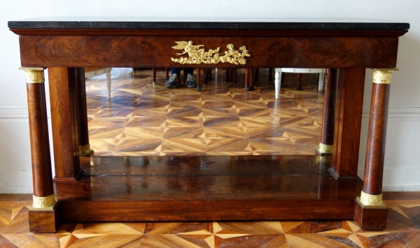 Large Empire mahogany and ormolu console attributed to Jacob Desmalter, early 19th century