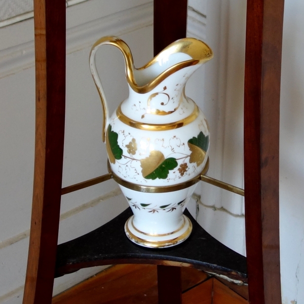 Rare Empire porcelain washbasin and mahogany tripod, early 19th century