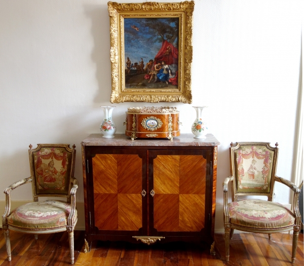 Nicolas Alexandre Lapie : Louis XVI rosewood and amaranth marquetry sideboard - stamped