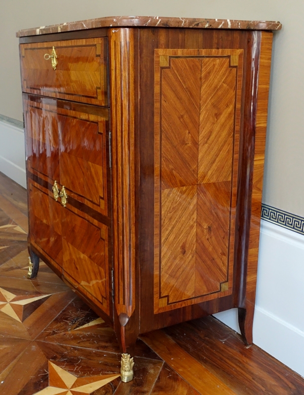 Marquetry sideboard fit with carton boxes inside, 18th century