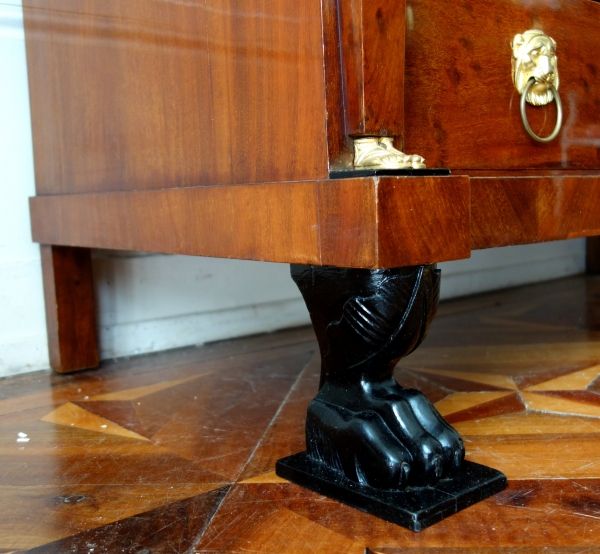 Consulate mahogany writing desk and commode, early 19th century circa 1800