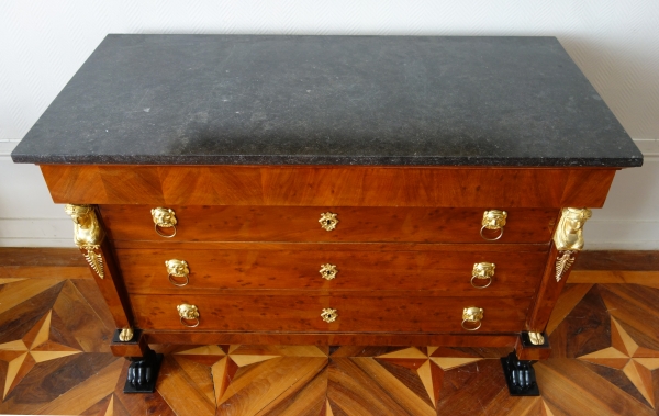 Consulate mahogany writing desk and commode, early 19th century circa 1800