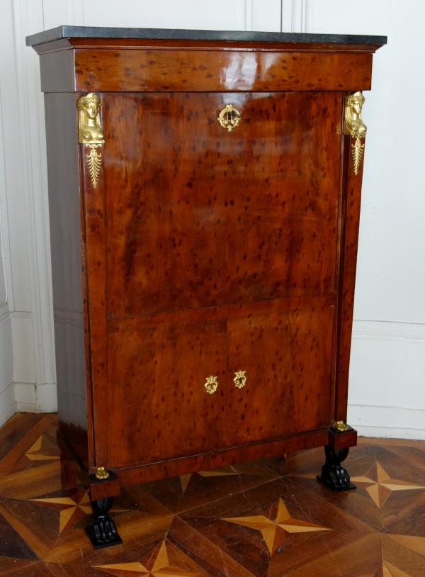 Consulate mahogany writing desk and commode, early 19th century circa 1800